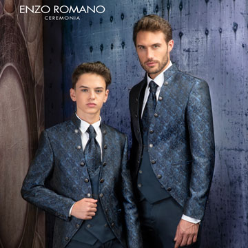 Enzo Romano Ceremonia 2021. Ya disponibles los nuevos trajes para novio y niños para probarlos en Miguel Peris.