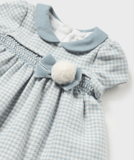 Vestido punto smock recién nacido AW23 - Turquesa, 02 04M