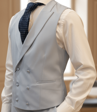 Chaleco liso cruzado con solapas