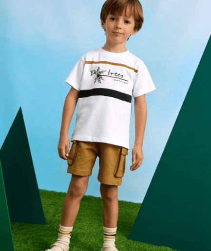 Conjunto bermuda cargo y camiseta niño SS25