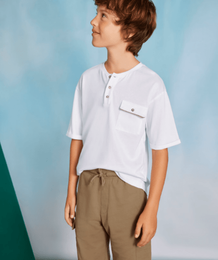 Conjunto bermuda y camiseta cuello panadero chico SS25