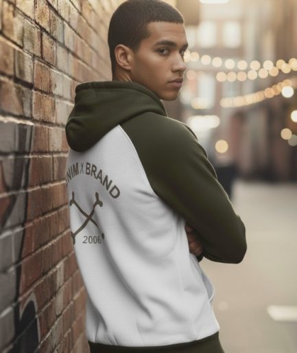 Sudadera DenimBrand perchada de dos colores