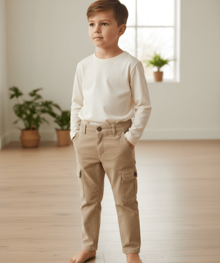 Pantalón cargo pana niño AW25