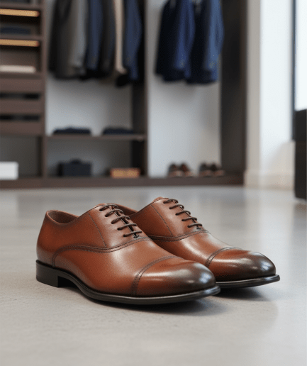 Zapato de Vestir con Cordones en Piel Vacuno