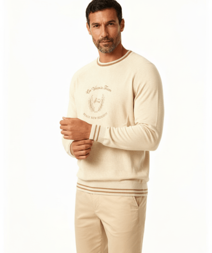 Jersey de Algodón con Estampado y Cuello Caja La Vespita