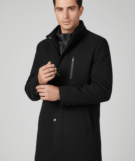 Abrigo de Paño para Hombre con Pecherín Desmontable Arthur