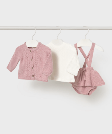 Conjunto falda 3 piezas recién nacida