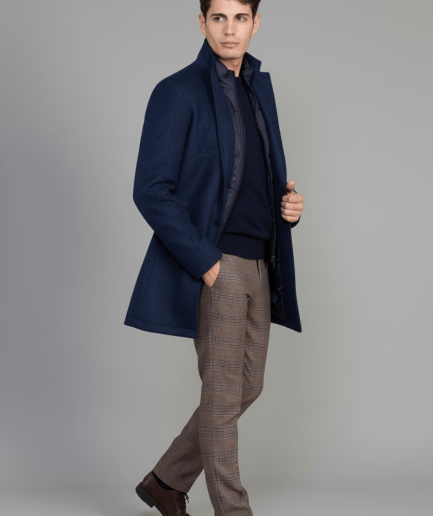 Abrigo de Espiga SLIM FIT con Pecherín Desmontable