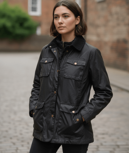 Chaquetón Encerado Mujer Ajustable con Interior Desmontable