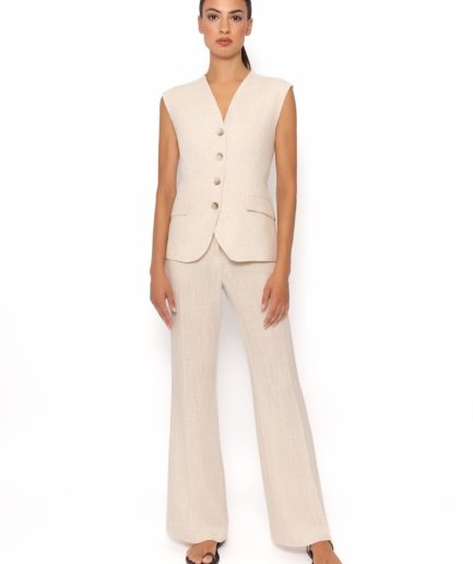 Chaleco y Pantalón Juvenil de Lino y Poliéster