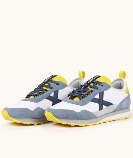 Zapatillas Retro Running Blanco y Gris MUNICH UM 91