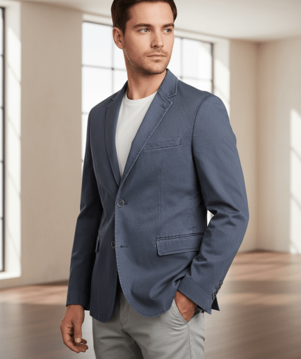 Chaqueta de Algodón Elástico Semi Slim Fit