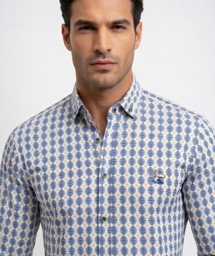 Camisa de Algodón Estampada La Vespita - Estilo Semi-Entallado
