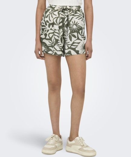 Pantalón Corto con Estampado y Cintura Elástica