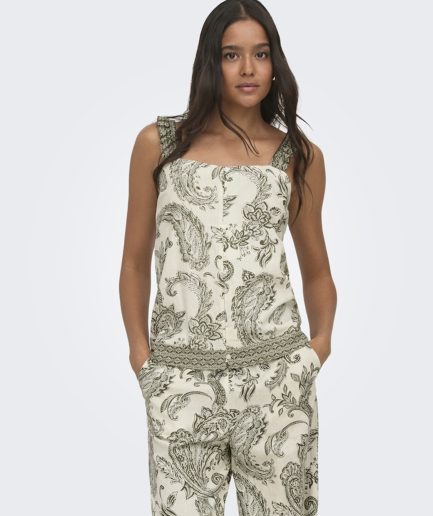 Top Tirante Estampado Lino