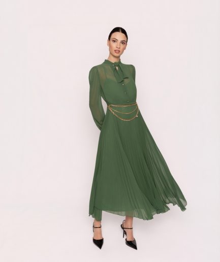 Vestido Midi Plisado Elegante