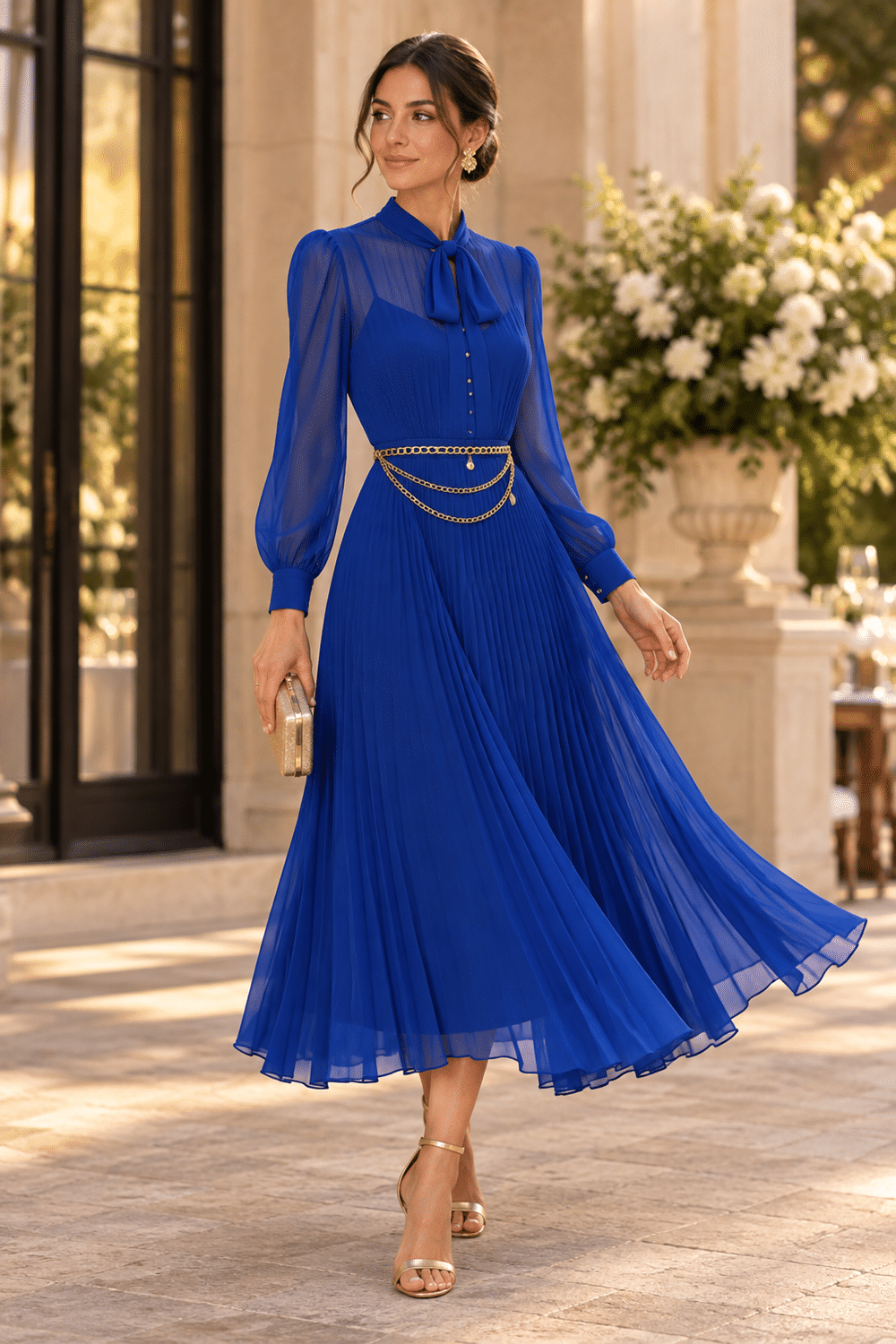 Elegancia azul cobalto en el jardín