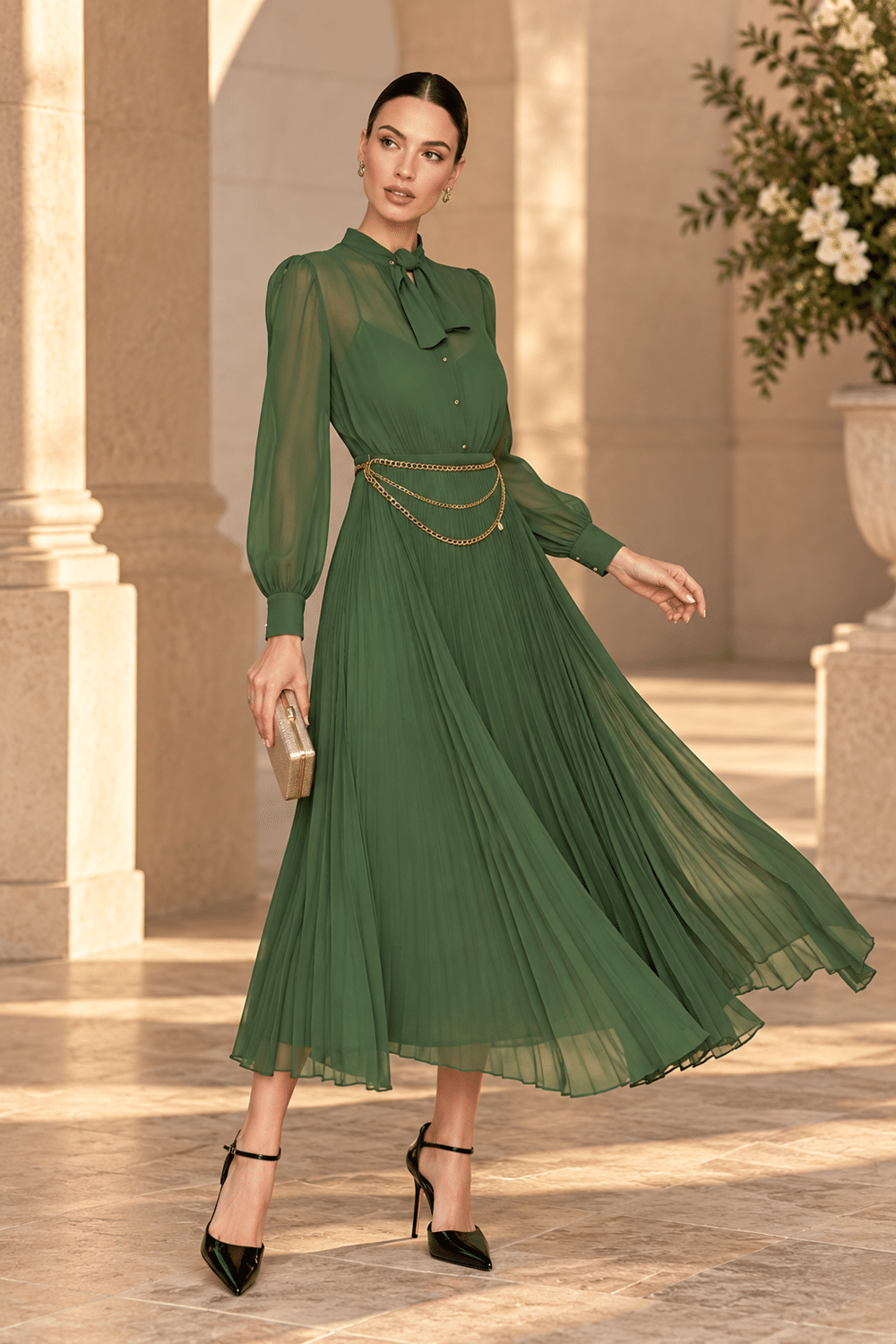 Elegancia verde entre arcos clásicos