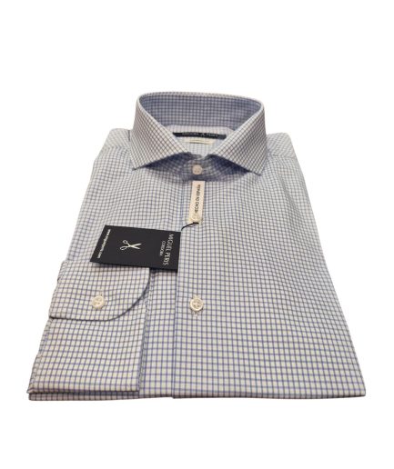 Camisa de Vestir de Algodón con Cuello Semi Italiano