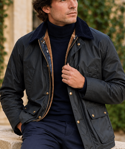 Chaqueta Encerada con Interior Desmontable Estilo British