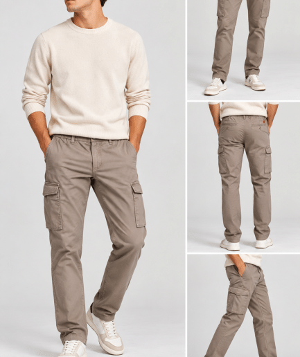 Pantalón Cargo Estructurado con Cintura Elástica para Mayor Libertad