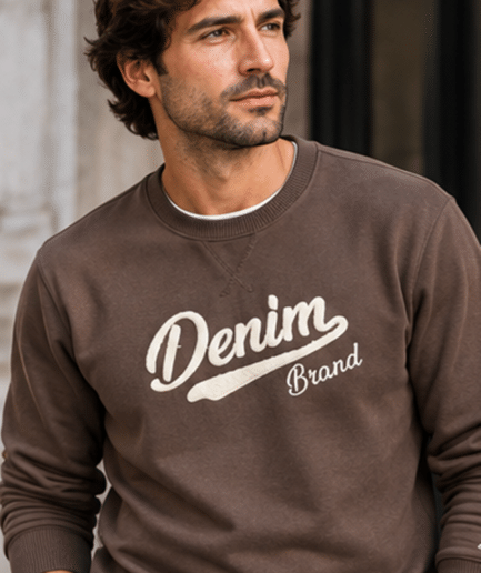 Sudadera Casual DenimBrand Logo de Rizo