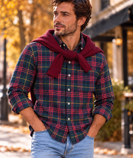 Camisa Casual Premium 100% Algodón - Cuadro Madrás