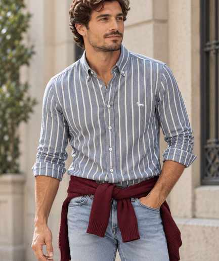 Camisa Gilbert Teckel Rayas Oxford Estilo Urbano