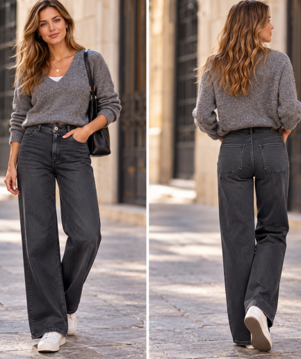 Pantalón casual con bolsillos traseros