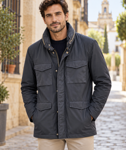 Sahariana tipo Parka de Estilo Clásico y Elegante