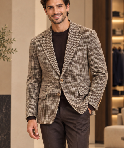 Chaqueta Elegante de Tacto Lana con Coderas