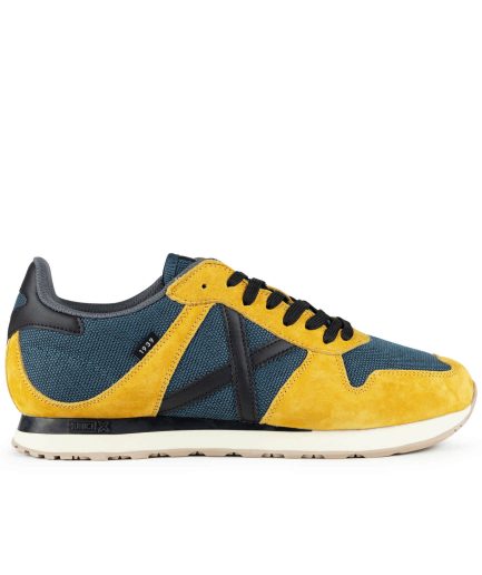 MUNICH MASSANA CLASSIC MAN 616 Sneaker Retro Running Amarilla y Azul con detalles Negros